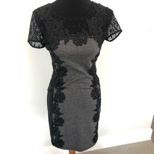 Black and Gray lace Fitted Bodycon